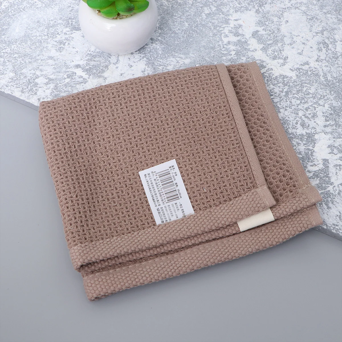 

Waffle Weave Pure Cotton Towel Ultra Absorbent Soft Thick 32x32cm Multi-Purpose Face Bath Coffee
