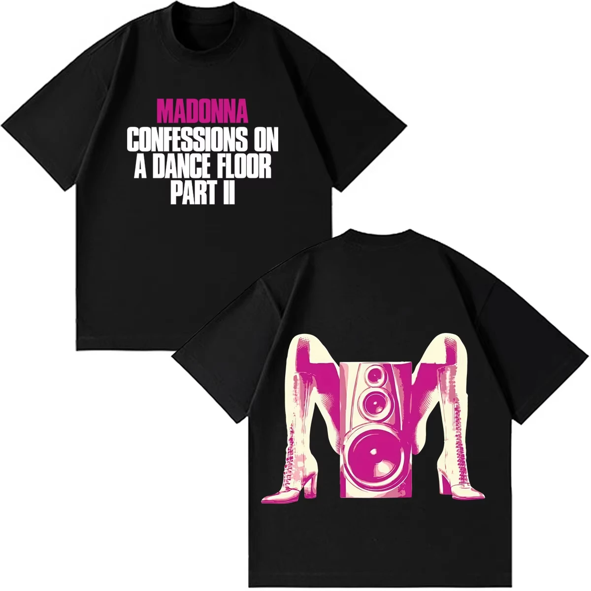 Sommer Hot Madonna CONFESSIONS II Album Tour 2026 Print T-Shirt für Herren und Damen – Modisches Kurzarm-T-Shirt, locker sitzende Freizeitkleidung