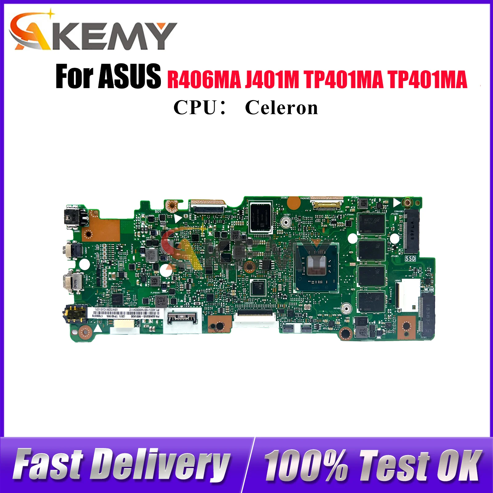 

TP401MA Материнская плата для ноутбука ASUS VivoBook Flip R406MA TP401M J401MA TP401MA TP401MAR TP401MAS Материнская плата с процессором Celeron stk