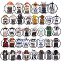 Hot Toys Star Wars Darth Vader Clone Commander Trooper Building Block Mandalorian Kylo Ren Palpatine Brick Ahsoka Figure Kid Toy
