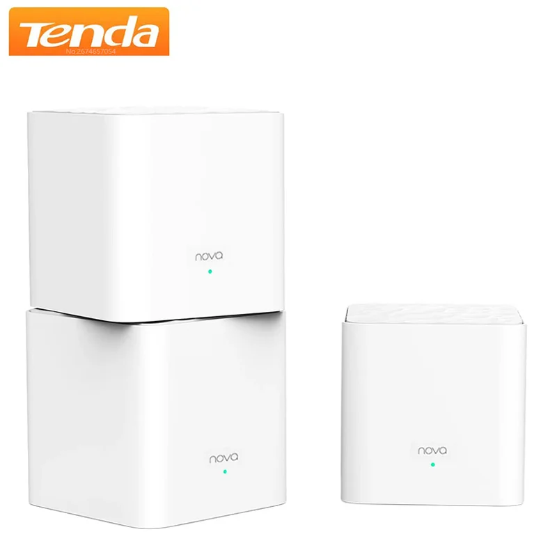 Tenda MW3 Nova Mesh Router WiFi System Up to 3500 sq.ft. Whole Home Coverage Wi-Fi Extender Dual Band 2.4G/ 5Ghz AC1200