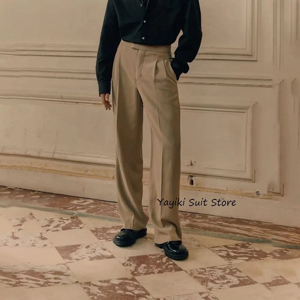 

Мужские брюки пошиття для мужчин, прямые брюки из полиэстера, однотонные деловые повседневные брюки, рабочие брюки, классическая одежда