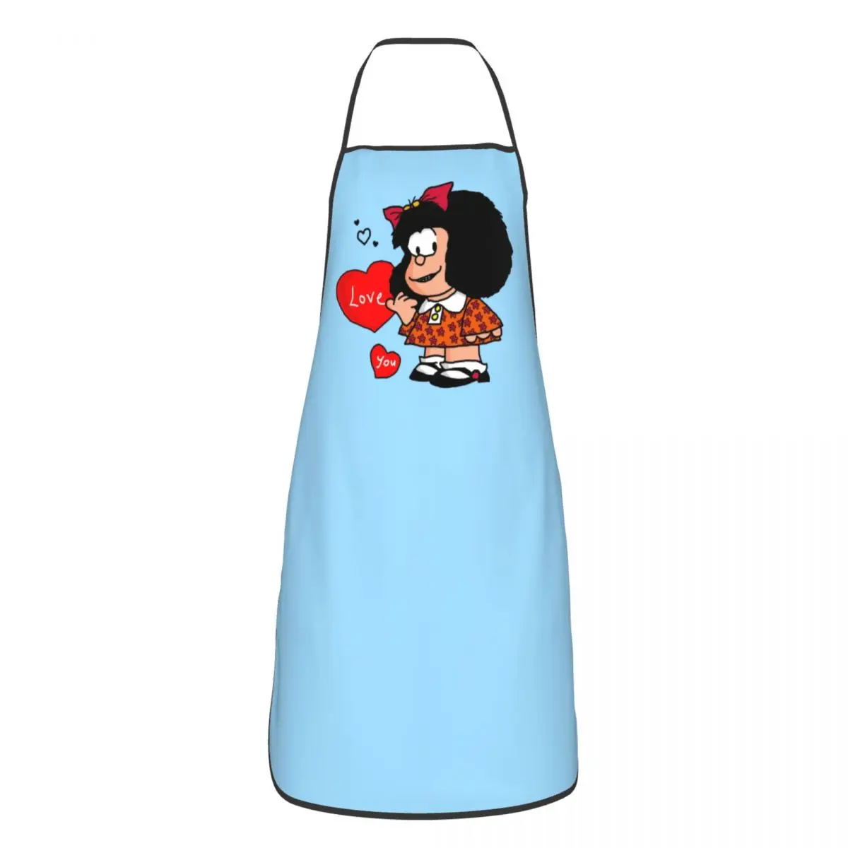 Funny Mafalda Love You Bib Aprons Men Women Unisex Kitchen Chef Cartoon Quino Comic Tablier Cuisine for Cooking Baking Gardening