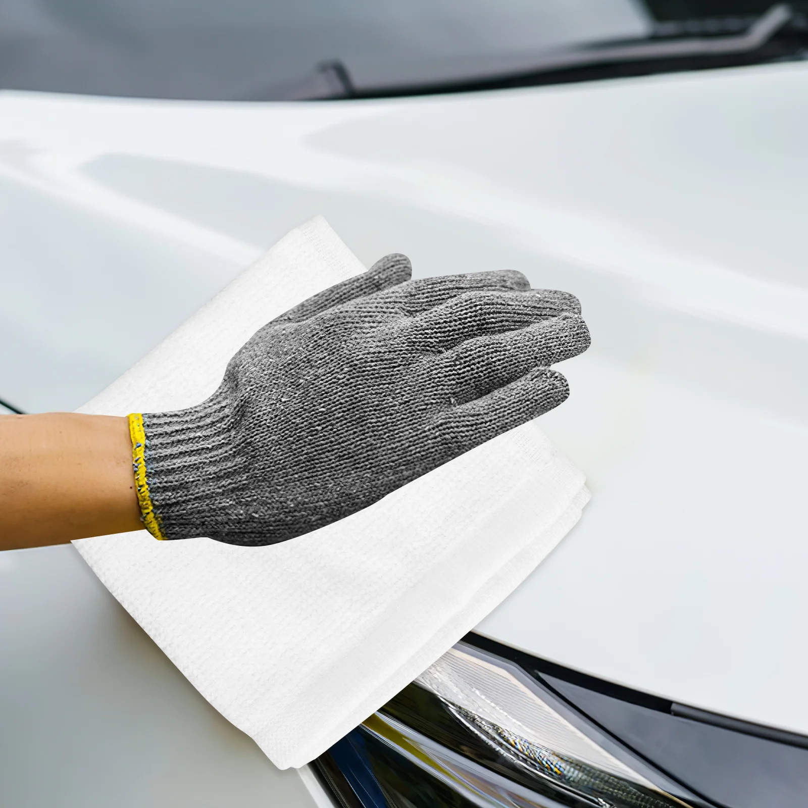 

24Pcs Disposable Cotton Hand Towels Soft Absorbent Quick Drying Square Towels for Bathroom Hotel Restaurant Use