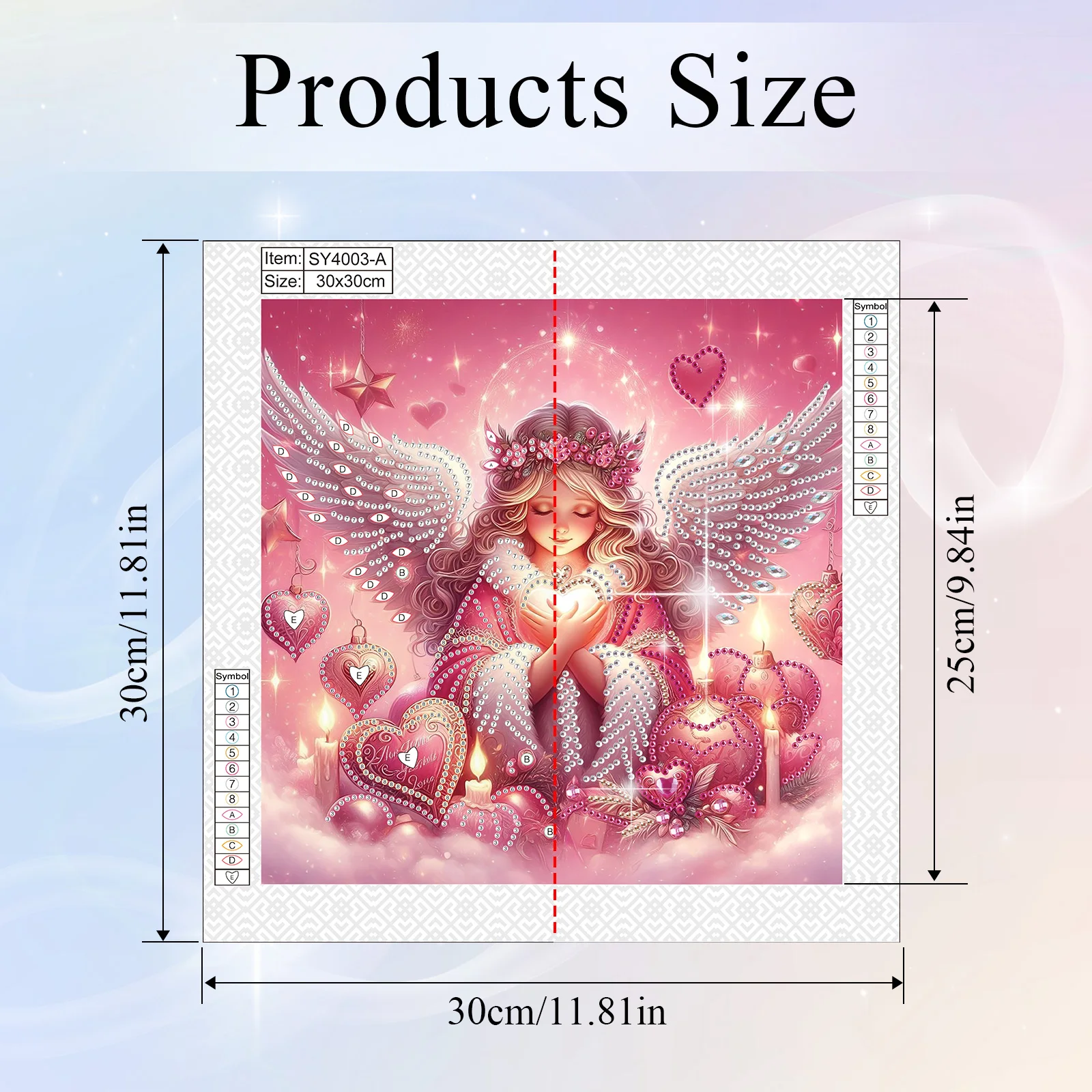 4pcs Special Shape Diamond Painting Kit for Adults,Love Angel DIY Diamond Dots for Beginner,Gem Art Crafts Kits Home Decor Gift
