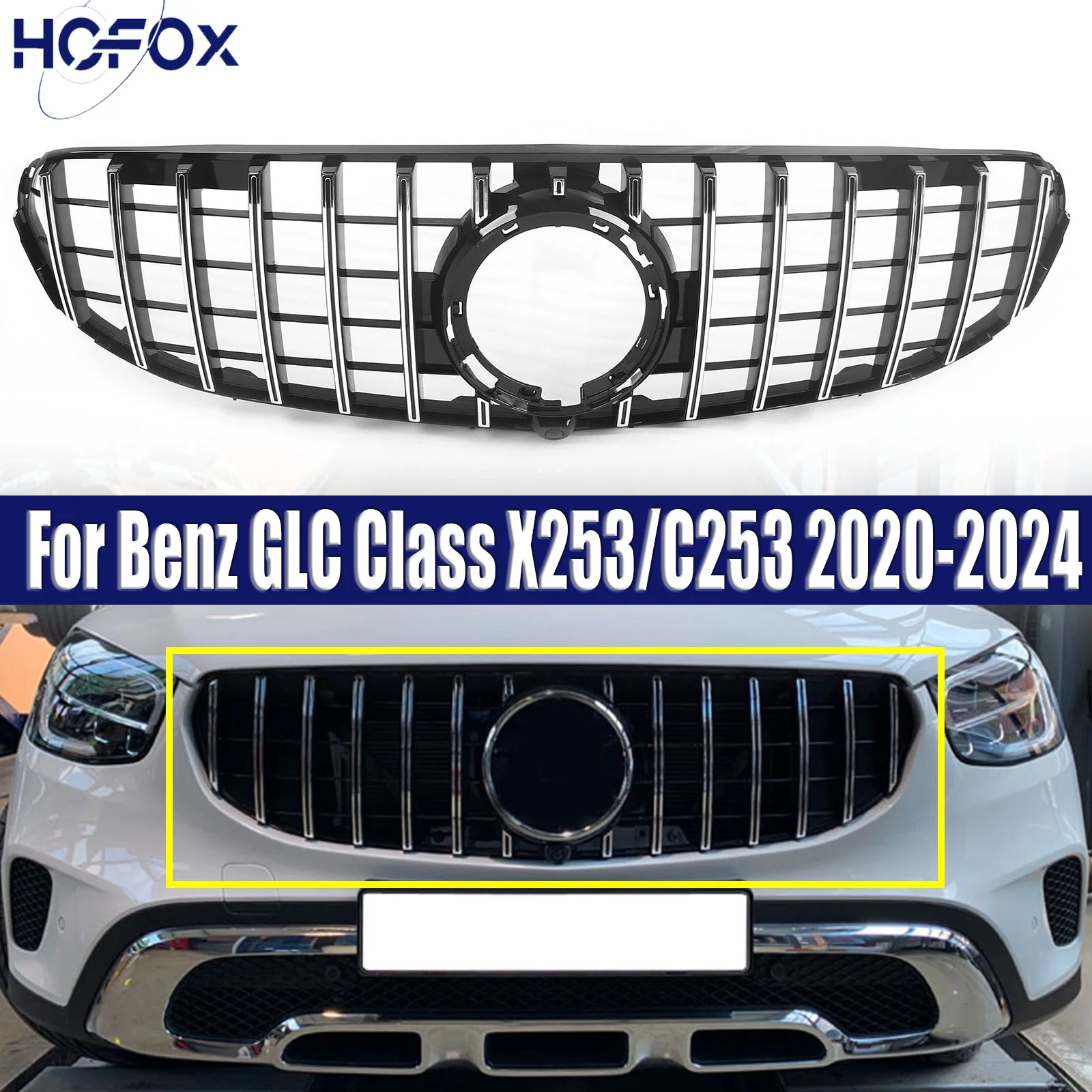 

Front Bumper Racing Radiator Grills For Mercedes Benz GLC Class X253/C253 2020-ON Facelift with the Offroad package