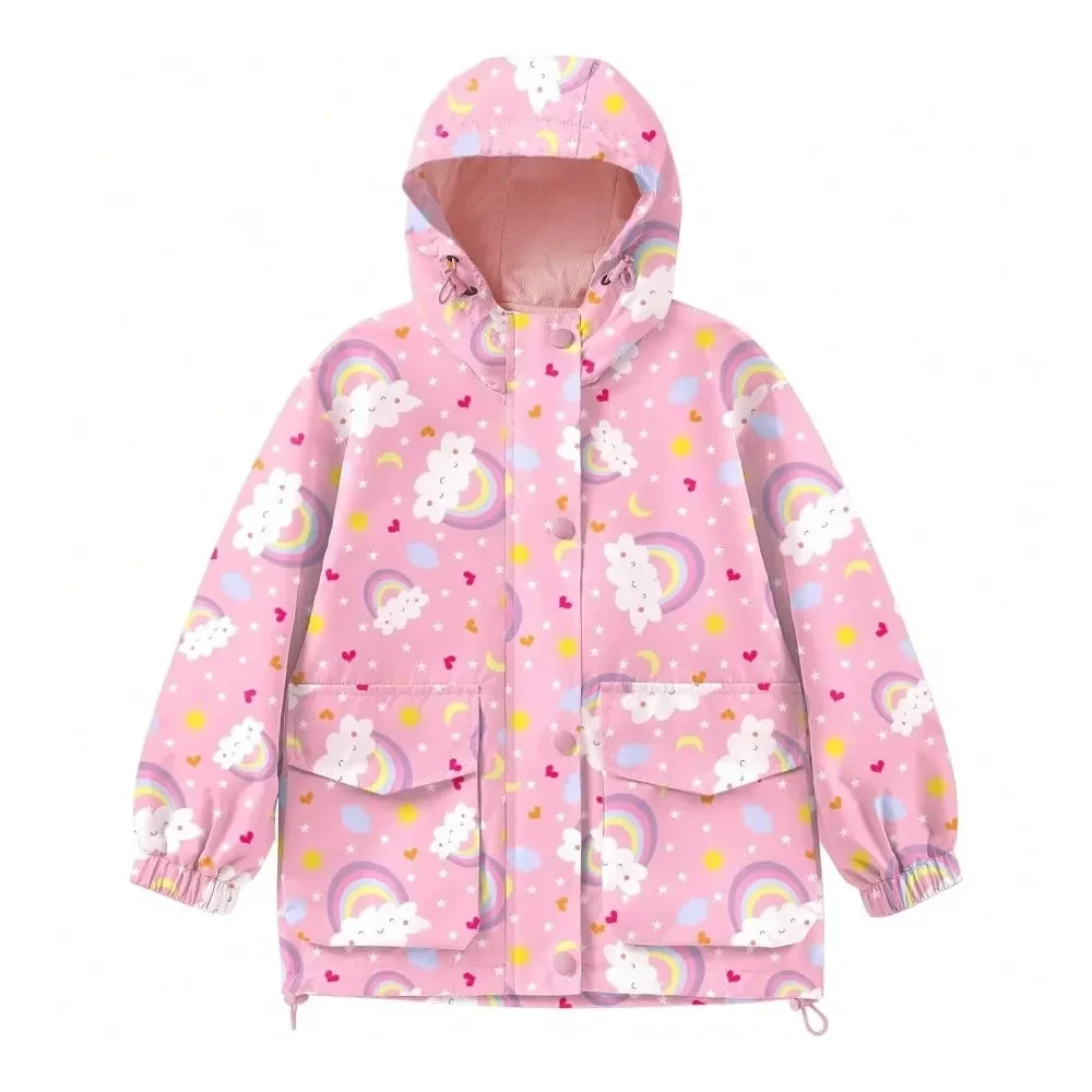 

Avoogue Toddler Rain Jacket Windbreaker Lined Raincoat Waterproof Hooded Lightweight Rain Coats With Pockets 412Y