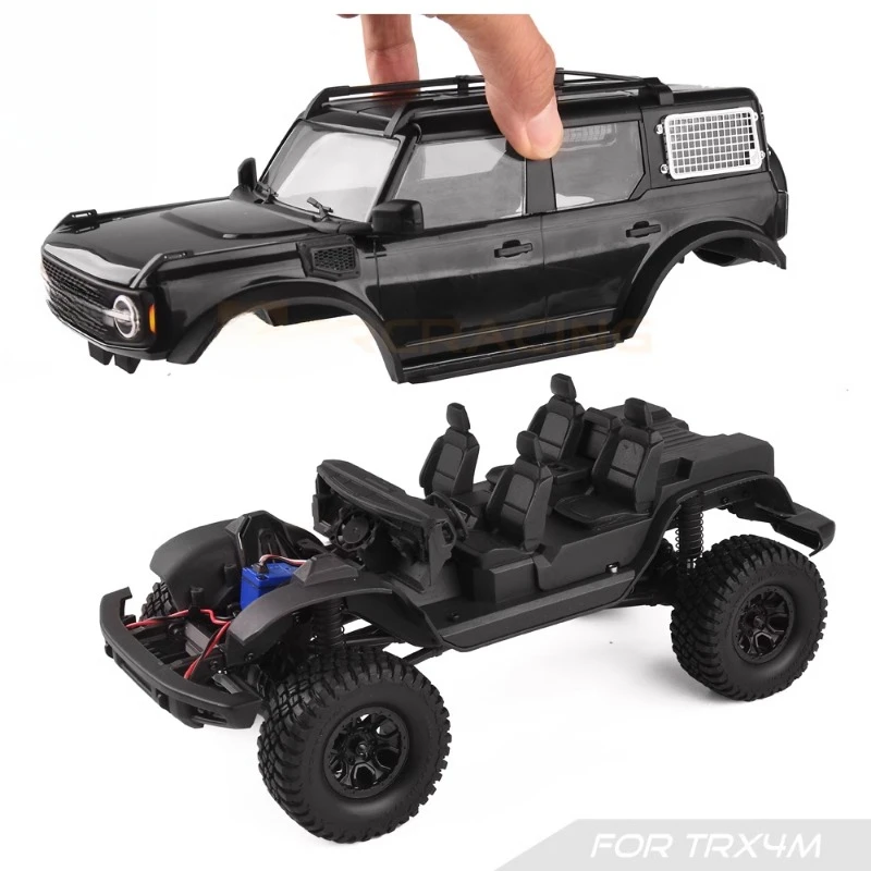 Siège de commande Central intérieur imprimé en 3D, avec ventilateur de refroidissement du moteur, pour voiture sur chenilles 1/18 RC Traxxas TRX4M Ford Fierce Horse Parts