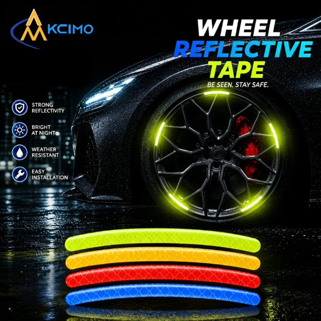 Car Rim Reflective Decals 20PCS, Fluorescent Laser Rainbow Wheel Hub Sticker Self‑Adhesive Night Visibility Warning Accessories