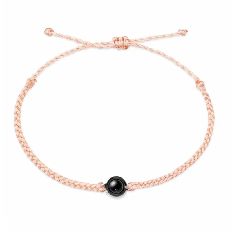 Factory Wholesale Projection Jewelry Custom Photo Adjustable Woven Rope Chain Bracelet For Women