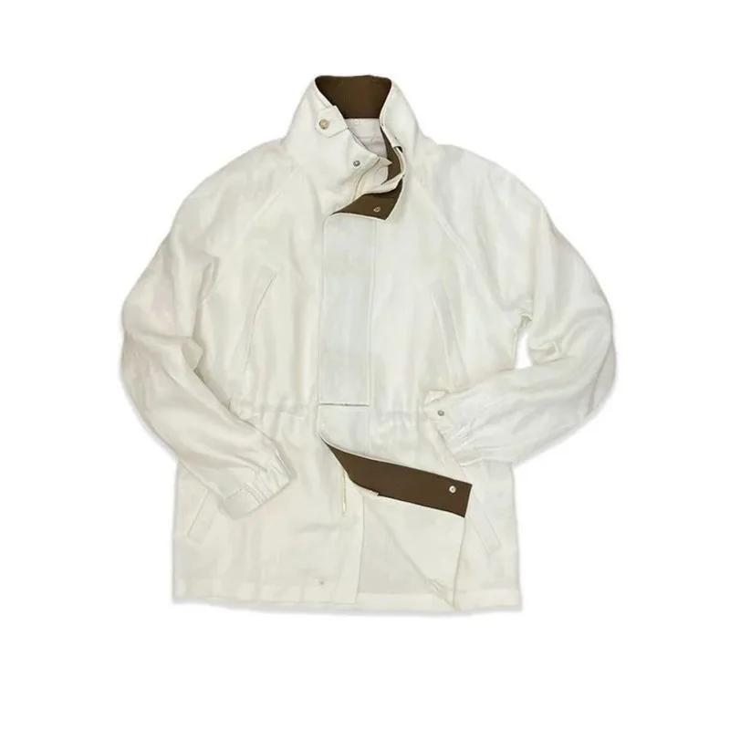 WVGA ربيع الخريف جديد الرجال المد النمط الأمريكي خمر جاكت مزود بغطاء للرأس المتخصصة شيك عادية الوقوف طوق معاطف الشارع الشهير Ins W16427