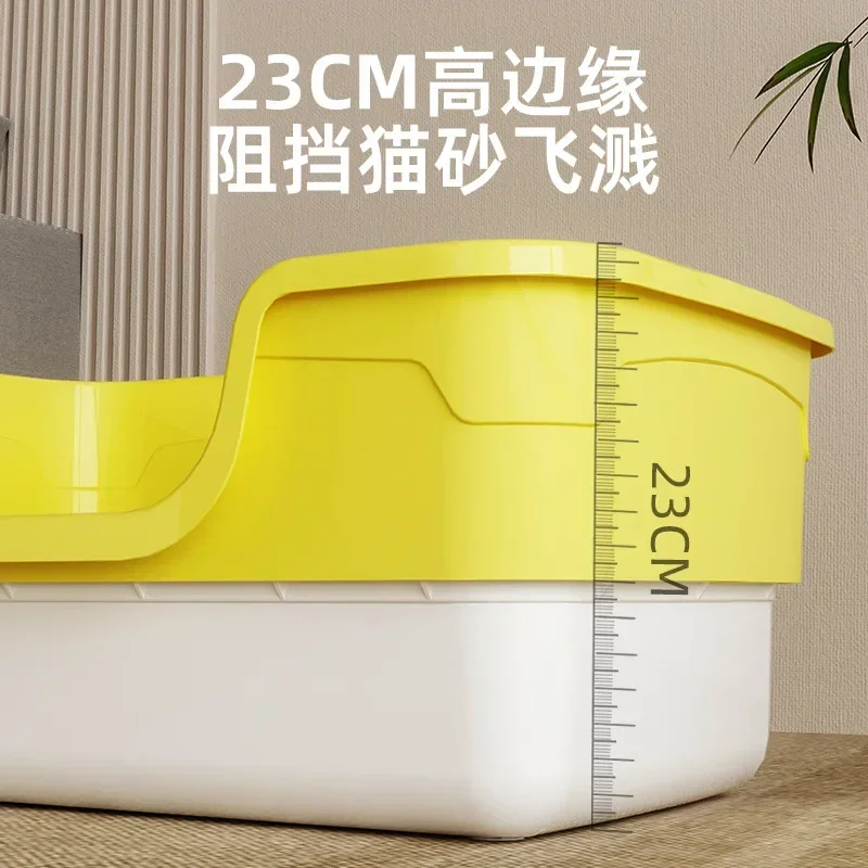 Integrated Cat Litter Box Removable Semi-closed Cat Litter Box Open Splash-proof Large Pet Toilet