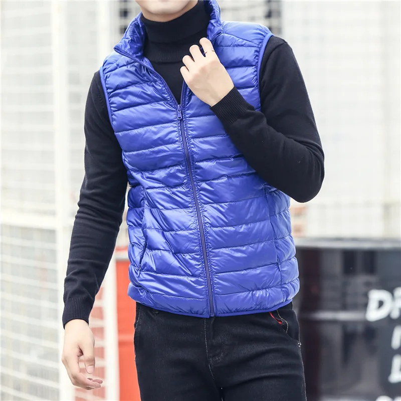 Winter Men's Down Vest Jacket New Casual Sleeveless Lightweight White Duck Down Vest Super Lightweight Down Vest 2025