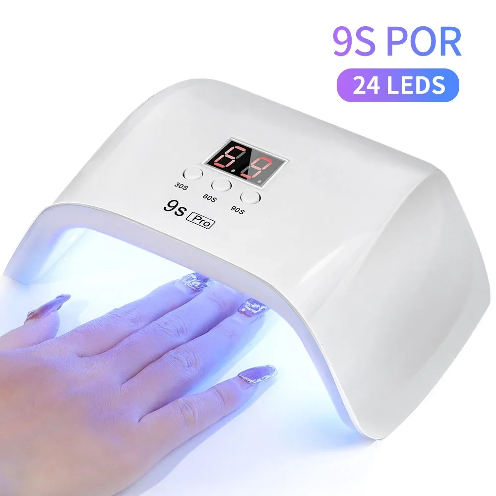 Mini secador de uñas portátil, lámpara de manicura UV de 24 LED, para uso doméstico, para secado de esmalte de uñas con Cable USB