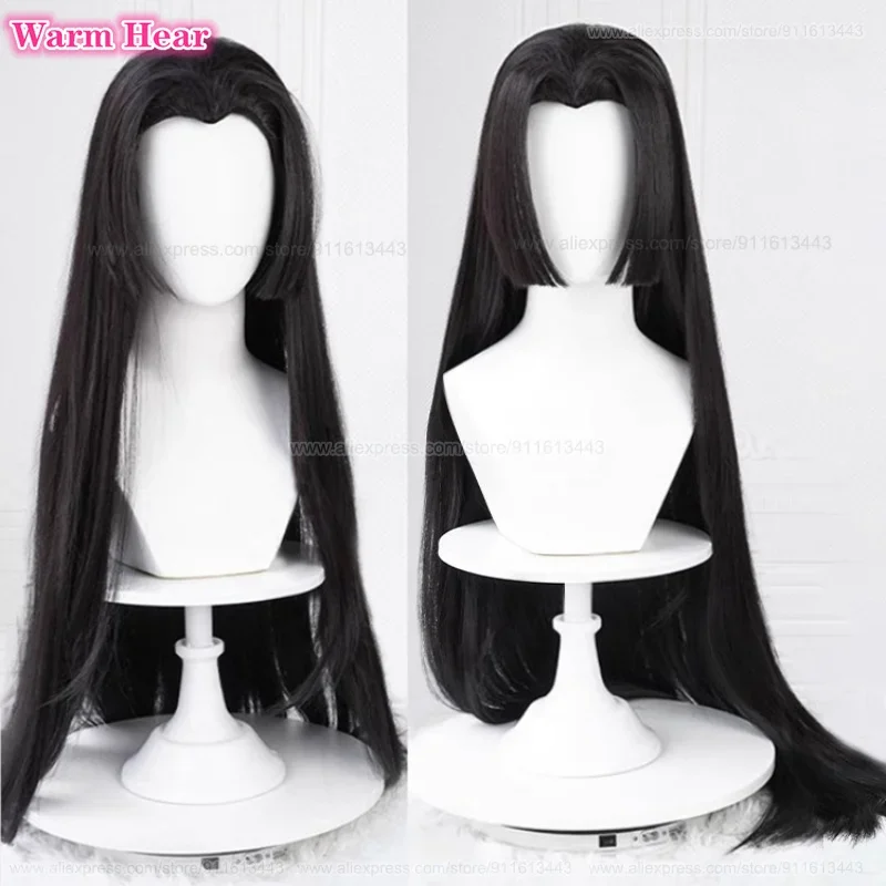 Anime Boa Hancock Synthetic Hair 100cm Long Black Center Part Cosplay Anime Wig Heat Resistance Hair Halloween Party Unisex Wigs