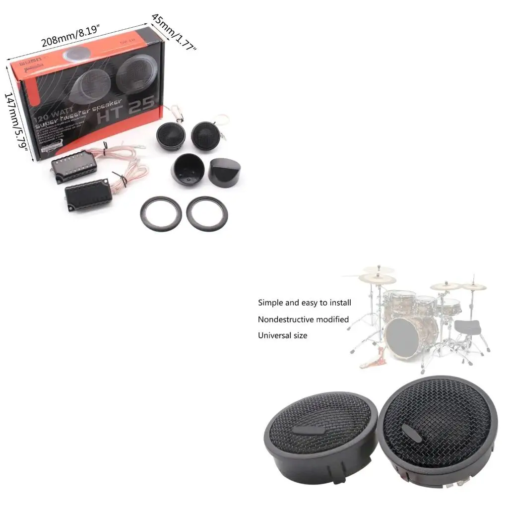 XA6H 1Pair 120W Car Tweeter Speaker Dome Loudspeaker Built-in Speaker For Cars