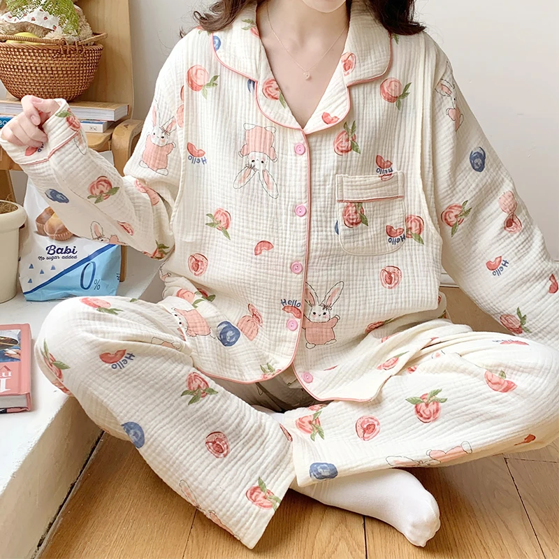 100% Cotton Double Gauze Maternity Nursing Sleepwear Set Spring Summer Lacation Breastfeeding Pajamas Pregnancy Home Hospital