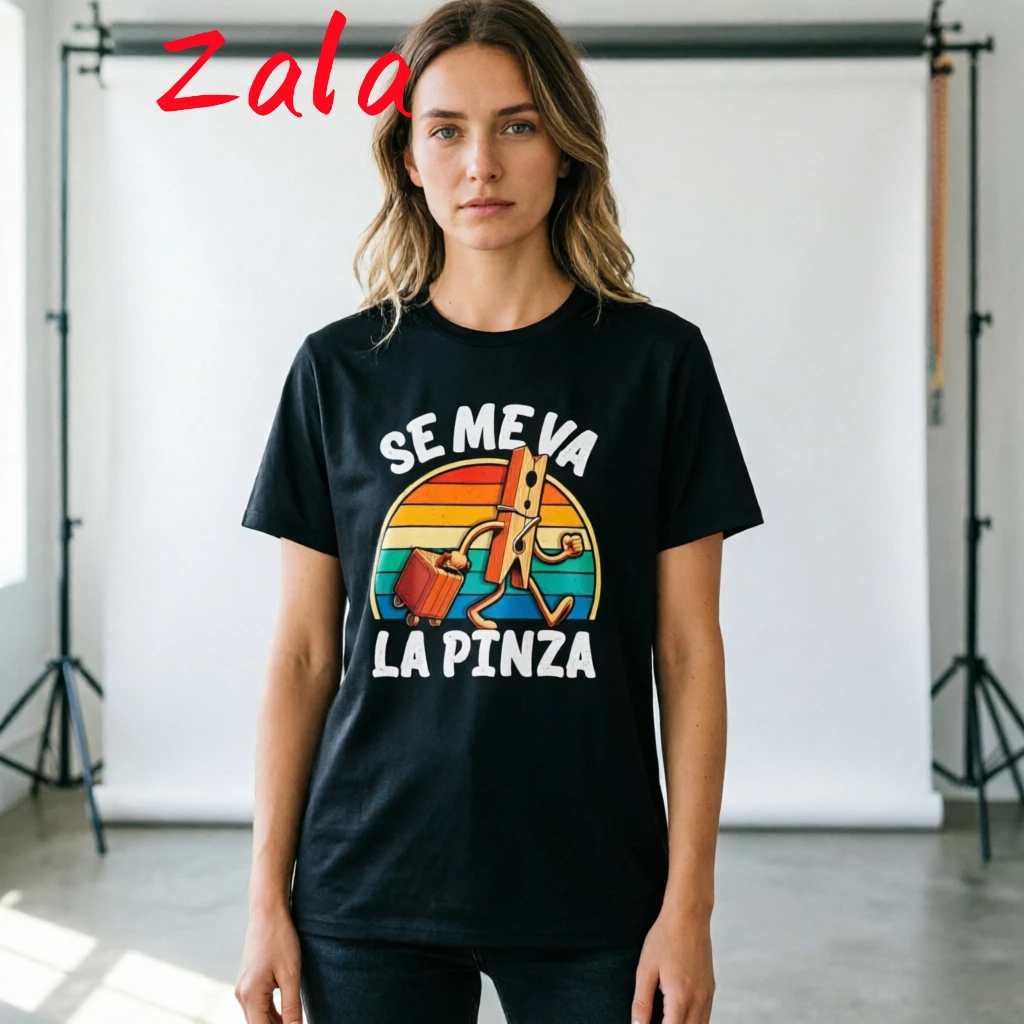 Se Me Va La Pinza Printed Women's T-shirt Fun Spanish Jokes Y2k Retro Men T-shirt Casual Unisex Top Tees Cute Women's Clothing