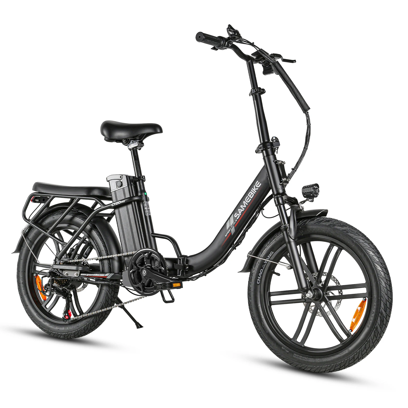 SAMEBIKE CY20PRO Elektrische fiets Volwassen e-bike Opvouwbare stadsfiets 36V 13AH Batterij Elektrische fiets 20*3.0 Vetbanden Trapframe e-bike, Voorlicht & achter LED remlichten
