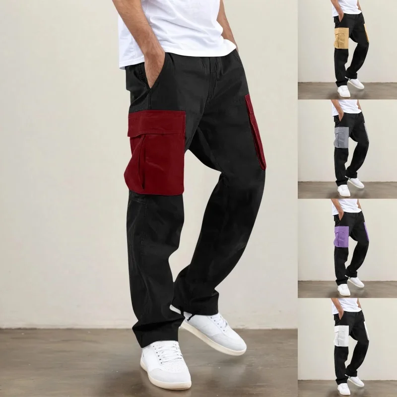 

Мужские свободные быстросохнущие брюки-карго Спортивные брюки с несколькими карманами весенне-осенние прямые брюки Удобные мужские тренировочные брюки