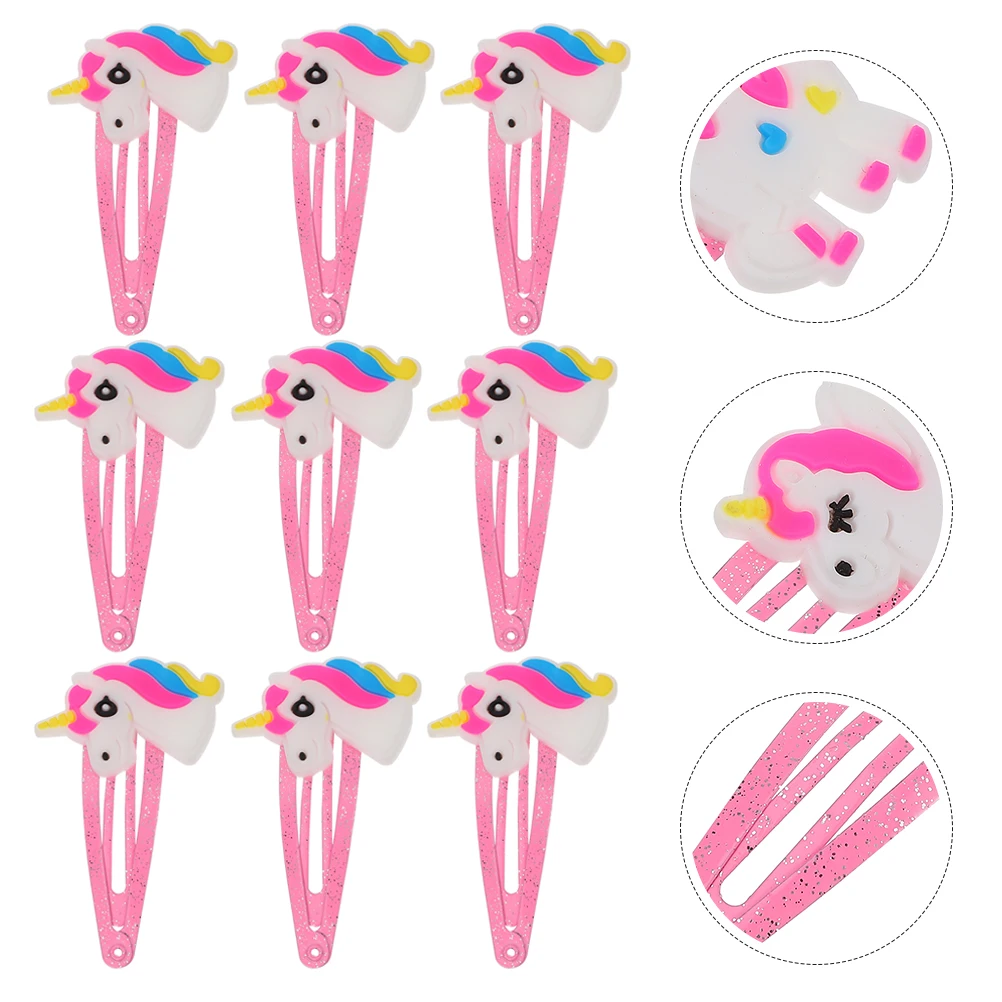 

20 Pcs Unicorn Hair Clip Decorations for Girls Bang Small Clips Soft Rubber Barrettes