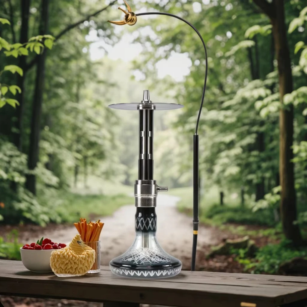 Portable Stainless Steel Full Bar Arabic Hookah Set for Outdoor Camping for Takeaway with Gift Box