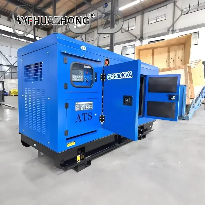 Ready-to-Use 80kVA Weichai Silent Diesel Generator Set 1500rpm 50Hz/60Hz Soundproof Canopy ATS Three-phase Four-wire