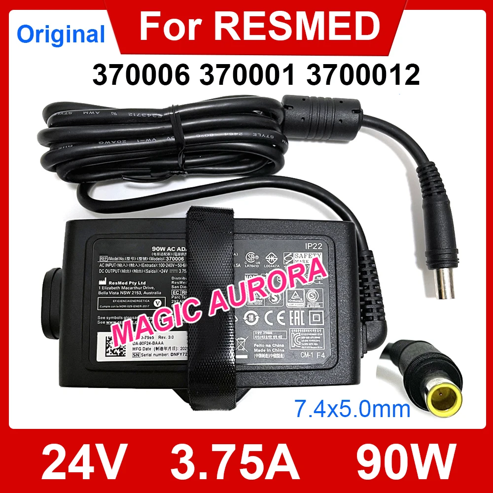 

Оригинальный адаптер переменного тока 90 Вт 370006 для ResMed AIR CURVE S10 CPAP AIRSENSE 10 AIR SENSE S10 370001 370002 зарядное устройство 24 в а x мм