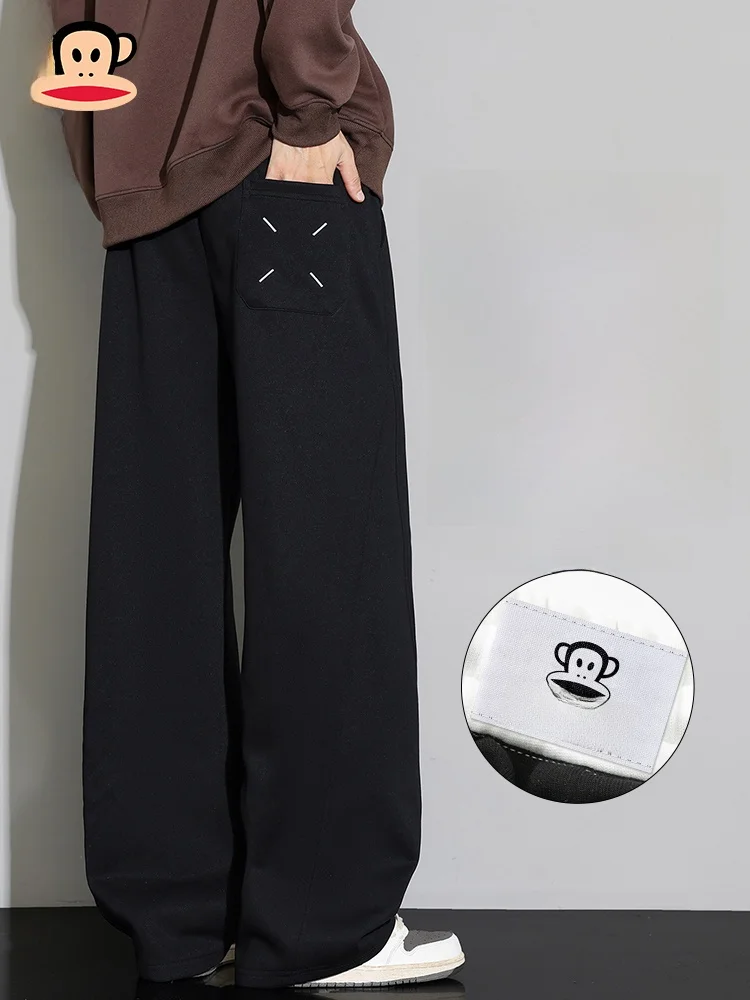 

PaulFrank 2025 Autumn Bla Sports Sweatpants Men's Loose Straight Casual Trousers American Sle Trendy Brand Youth ular