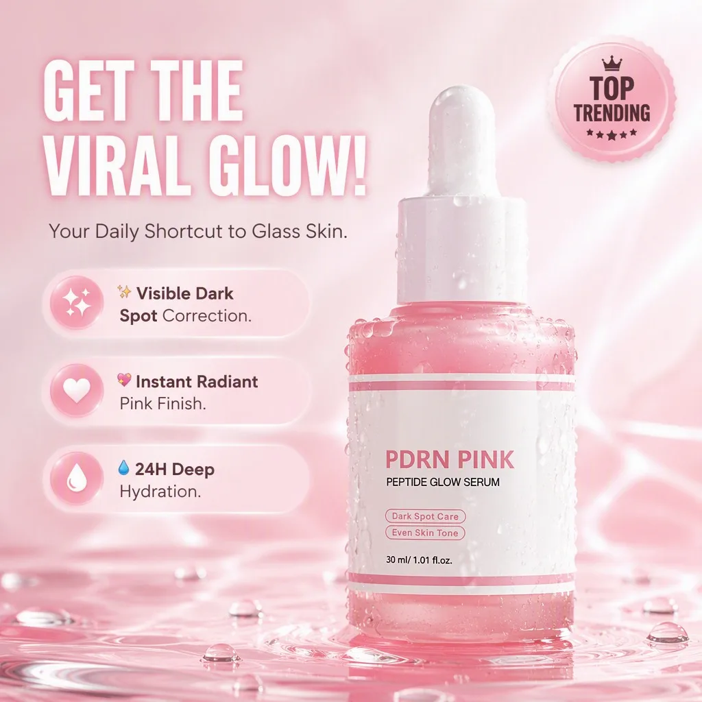 30ml Rose Pdrn Pink Peptide Glow Serum Dark Spot Care Even Skin Tone Enhance Elasticity Smoothing Firming Adenosine