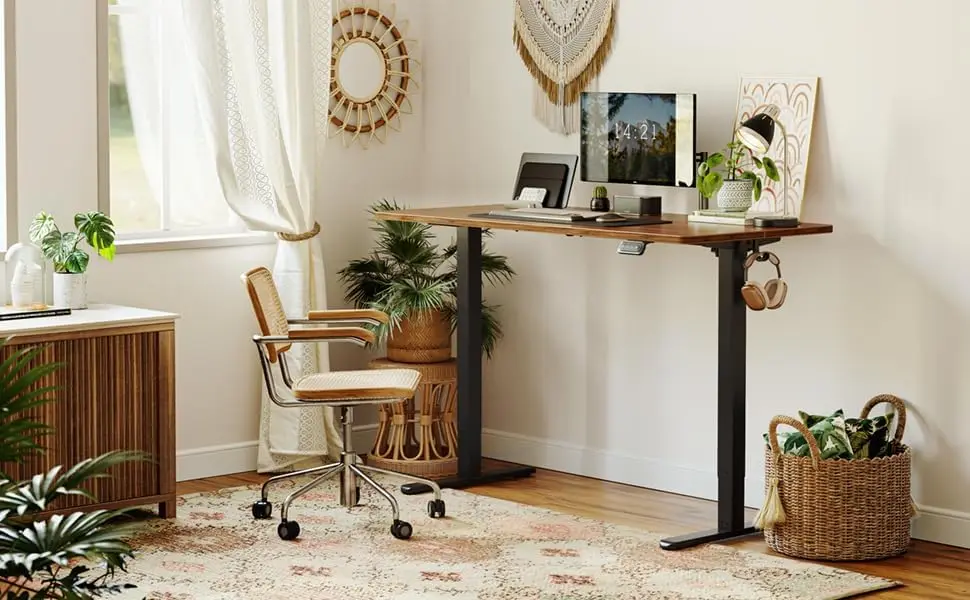 [New Arrival!]Electric Standing Desk, 55 x 24 Inches Height Adjustable Sit Stand Desk, Ergonomic Home Office Computer Workstatio