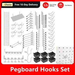 114Pcs/140Pcs Metal Pegboard Hooks Organizer Assortment Kit Peg Locks Hanging Applications