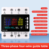 KWS-306 3P TUYA WiFi Smart Power Meter Over Under Voltage Protection Relay Switch Circuit Breaker Energy kWh  Meter Smart Life
