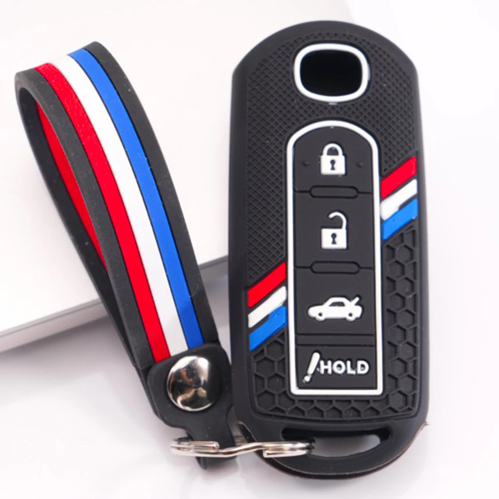 Smart Key Shell With Lanyard For Mazda 3 Axela 6 Atenza CX3 CX5 CX8 CX9 CX30 CX50 CX60 MX5 MX30 Lightweight Drop Resistant