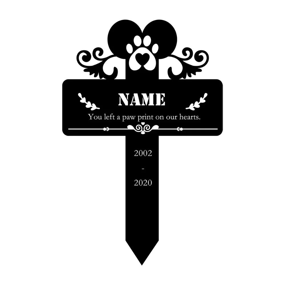 Custom Dog Memorial Stake Made of Metal Distinct Grave Stake with Memorial Plaque Ideal Grave Marker for Pet Burial Grounds