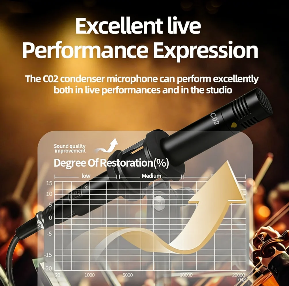 4 szt. C02-Czarne Mikrofony Pojemnościowe Zestaw Mikrofonów do Instrumentów Interfejs XLR Gitara Pianino Typu Pencil Profesjonalny Zestaw Mikrofonów do Nagrywania — zdjęcie produktu 3