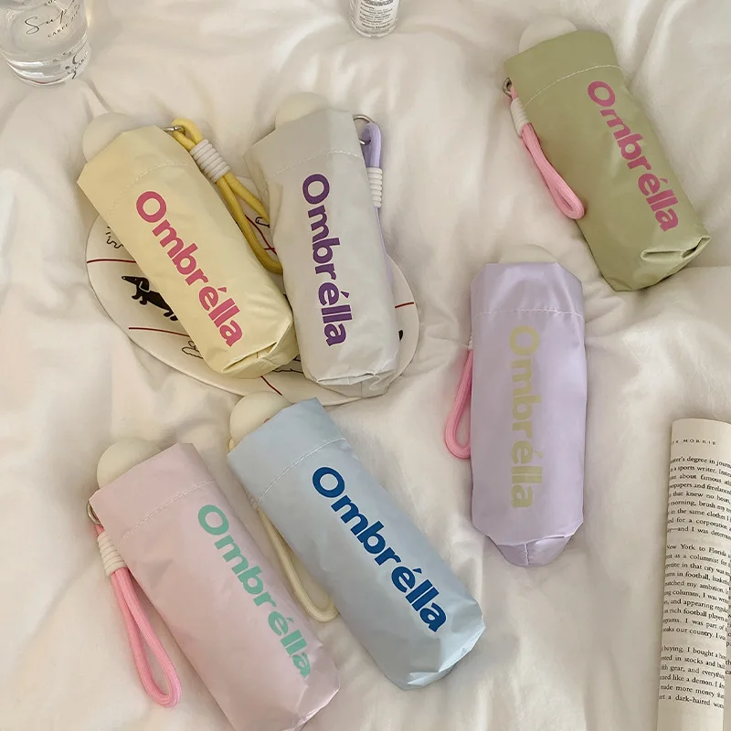 

Color-blocking Compact and Portable Sun Umbrella All-weather Women's Sun Protection Umbrella UV Protection Five-fold Sunshade