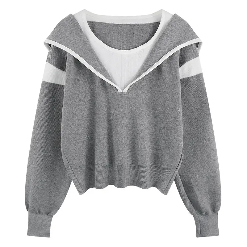 후드가 달린 면 후드티 폴레론 여성용 긴 소매 아트 스플라이스 브라운 옐로우 포켓 디자인 젠틀 걸 청록색 레이스 영