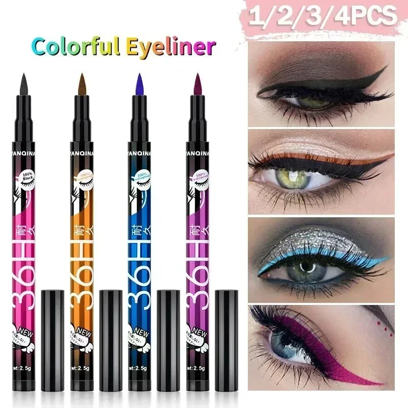 Black Liquid Eyeliner Waterproof Eyeliner Pencil 36H Long-Lasting Liquid Eye Liner Pen Quick-Dry No Blooming Cosmetics Tool