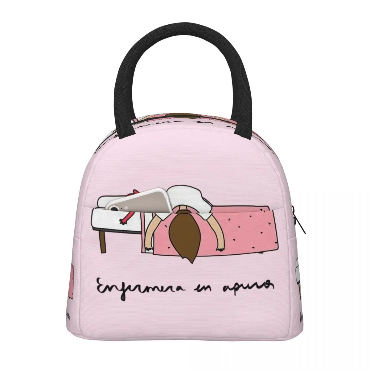 

Enfermera En Apuros (10) Изолированные сумки для обеда Сумка для еды Портативный термохолодильник Ланч-бокс для работы