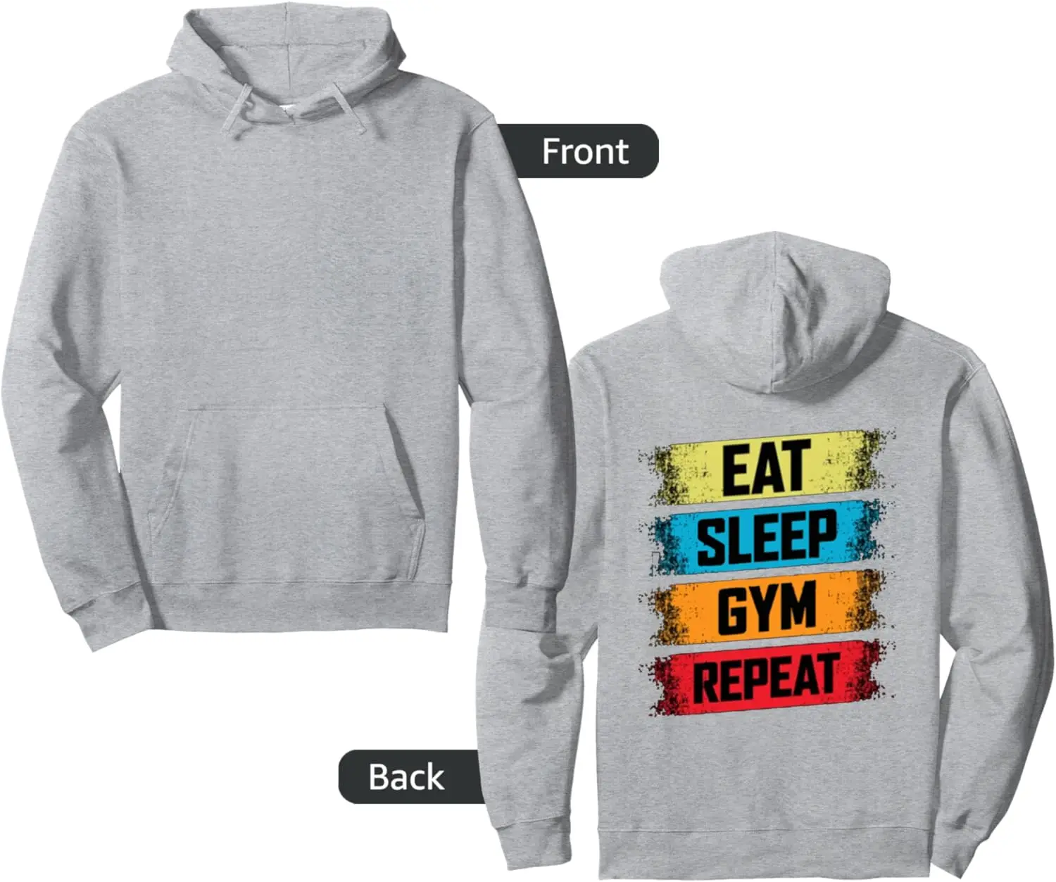 Eat Sleep Gym Repeat Funny Work Out Gym Funny Pullover Hoodie Unisex Autumn Streetwear Tops Customizable Sweatshirt