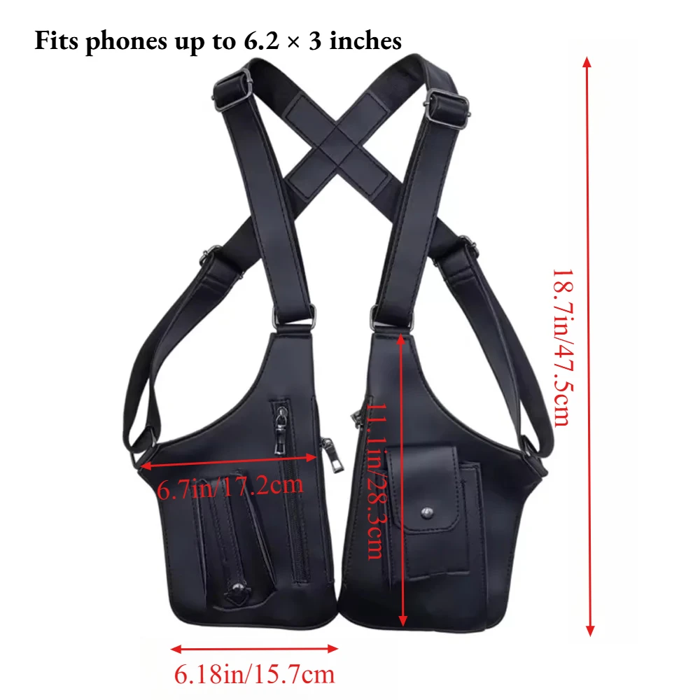Underarm Anti-Theft Bag, Hidden Shoulder Holster, Double Storage Pouch, Phone Wallet Pocket image 3