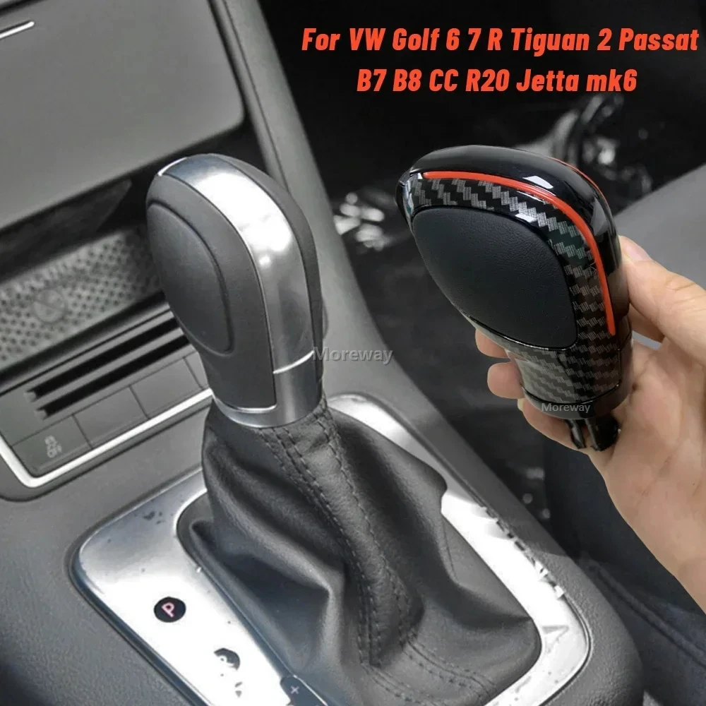 

Carbon Fiber Texture Shift Knob Gear Lever Grip for VW Golf 6 MK7 R Passat B7 B8 CC R20 Jetta MK6 GLI Tiguan Mk2 Interior