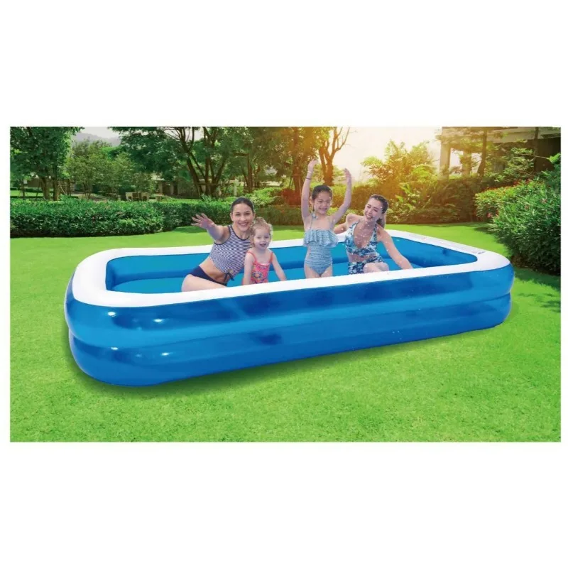 2m/2.62m/3m Outdoor Large, Reinforced, Durable Rectangular Inflatable Swimming Pool, Ideal for Outdoor Water Play 5