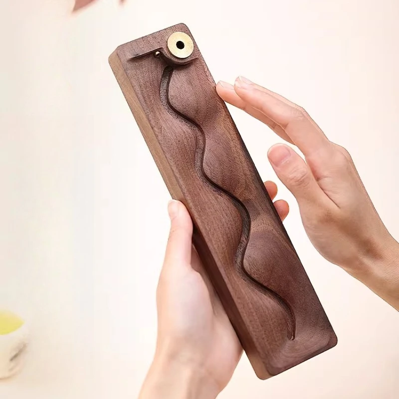 Wooden Fragrance Incense Burner Backflow Portable Incense Burner Sandal Design Vintage Quemador De Incienso Wood Decoration