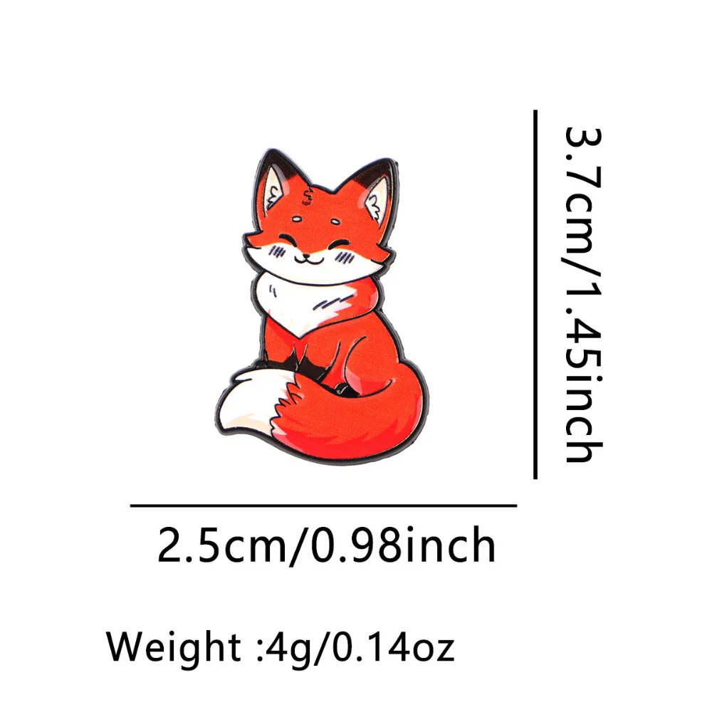 Cute and Playful Red Fox Enamel Brooch Multiple Q-version Fox Pins Bags Clothes Cute Decorations Badges Accessories