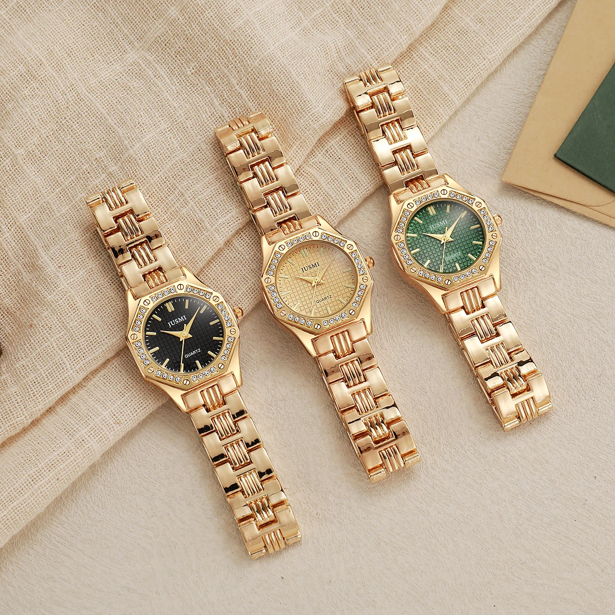 ساعة جديدة مرصعة بالألماس الراقية وبسيطة للترفيه والعمل اليومي ذات قيمة عالية وحزام فولاذي فاخر للنساء #1