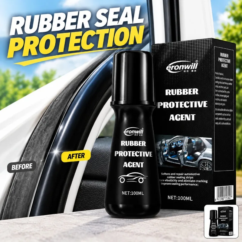 Car Plastic & Rubber Strip Lubricant Spray, Auto Rubber Care Restorer, Soften Seals, Smooth Lubrication, Portable Aerosol