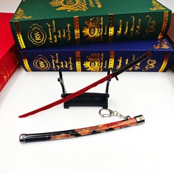 23cm Ring Game Peripheral Rivers of Blood Sword Alloy Pop-up Sword Weapons Model Ornament Crafts Keychain Decorative Toy Katana