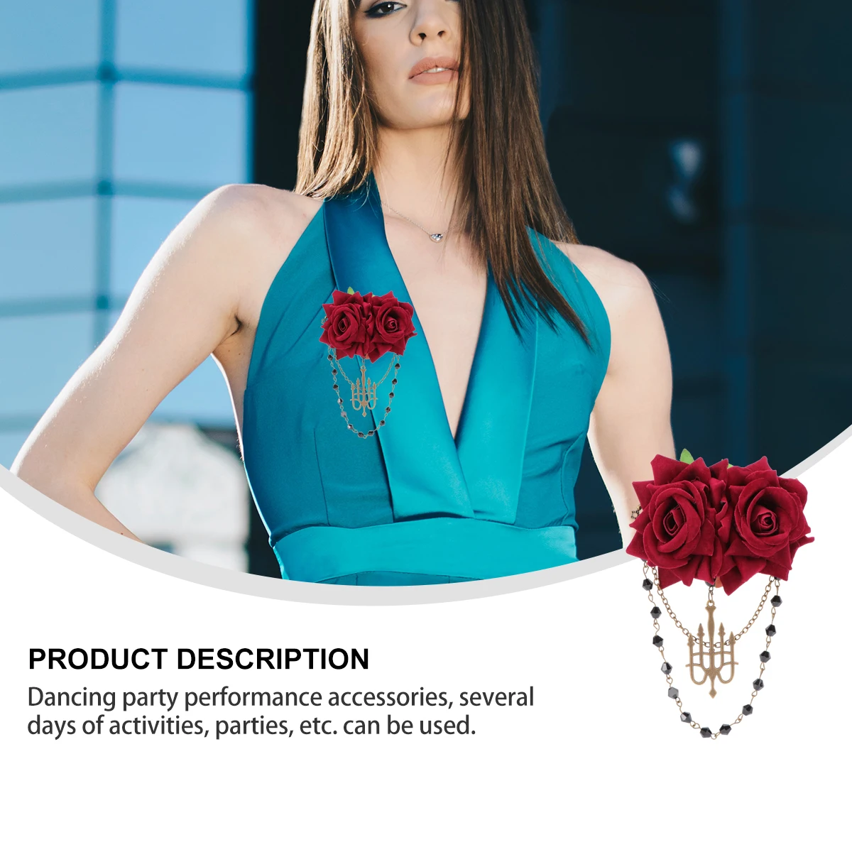 

1Pcs Brooch Dark Gothic Boutonniere for Wedding Prom Party Floral Dress Pin Corsage Hair Clip Hair Clip